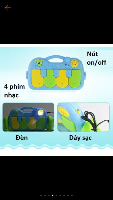 Thảm nhạc piano Grown Well có 2 chức năng (dùng pin và sạc điện )