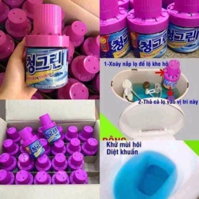 Chai tẩy toilet bồn cầu chính hãng Hàn Quốc 180g khử mùi tạo mùi thơm