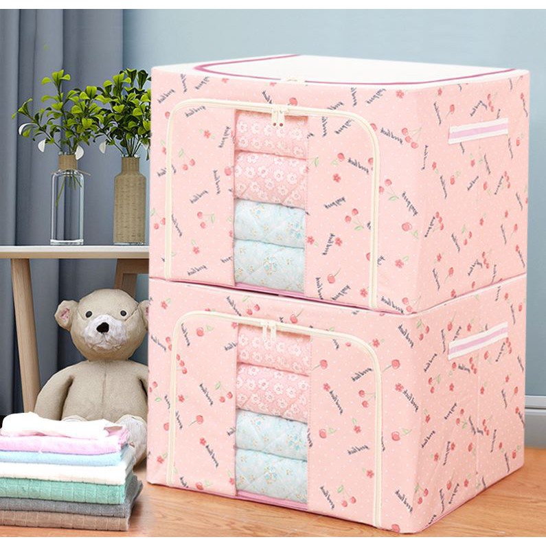 Hộp vải đựng quần áo, chăn màn khung thép miDoctor dung tích 66L