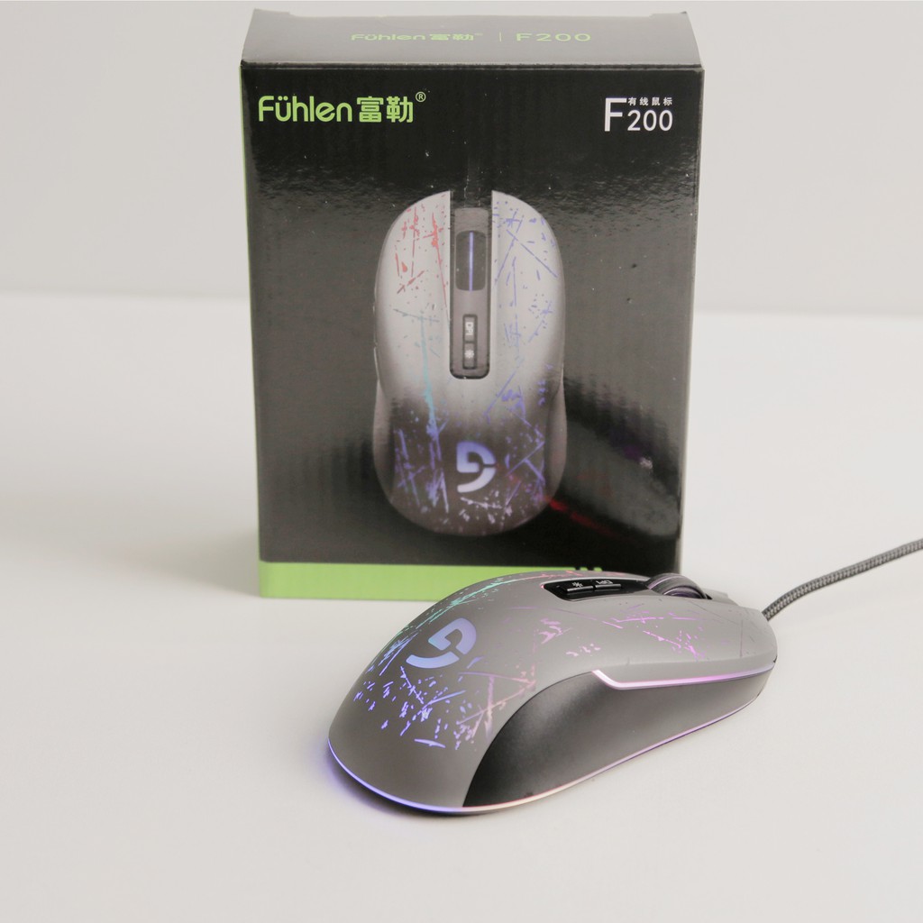 Wired Mouse Gaming Fuhlen Nine Series F200-Chuột chơi game Fuhlen F200 Bạc