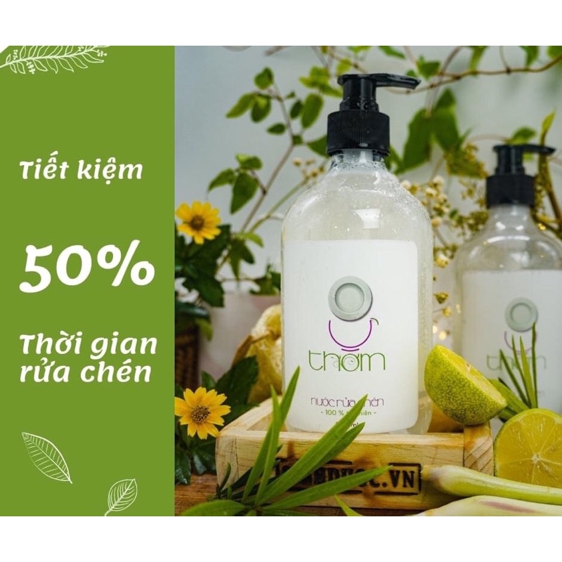 Nước Rửa Chén Bát Hữu Cơ Tám 8 Thơm 500ml-  HTX Sinh Dược, 100% từ thiên nhiên