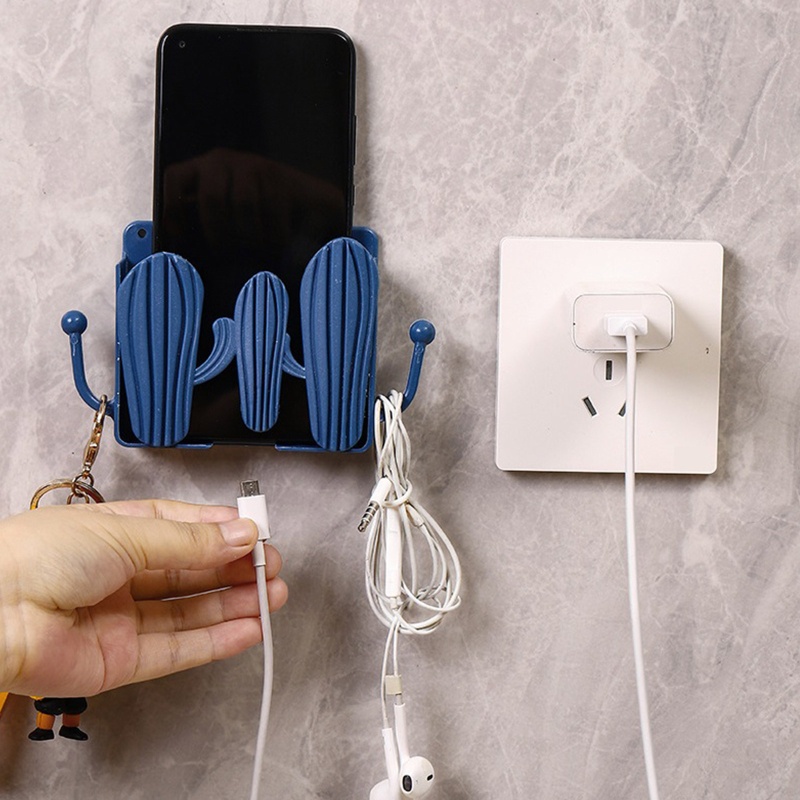 Giá Đỡ Phích Cắm Điện Thoại / Điều Khiển Từ Xa Gắn Tường Bằng Nhựa Đa Năng