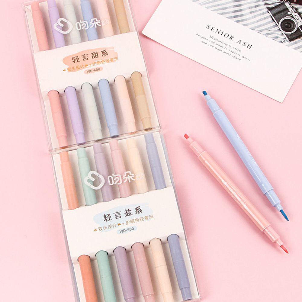 Bộ 6 Bút Dạ Quang Hai Đầu Dùng Cho Học Sinh