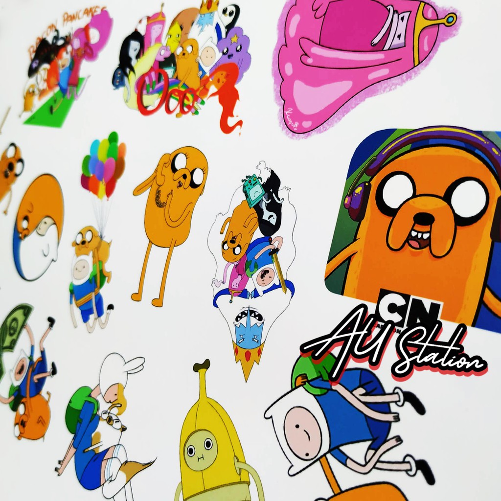 50 Sticker ADVENTURE TIME nhựa PVC không thấm nước, dán nón bảo hiểm, laptop, điện thoại, Vali, xe