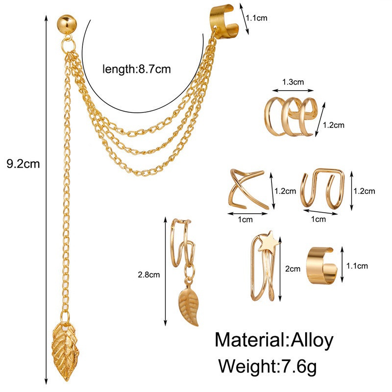 Set 5/7 Khuyên Tai Màu Vàng/Bạc Thời Trang Cho Nữ