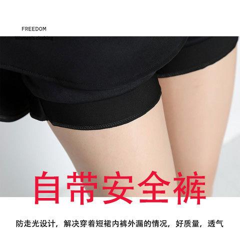 freedom  Váy Nữ xuân hè 2018 phiên bản mới của Hàn Quốc mẫu hè, chữ size lớn, xếp ly cạp cao, ngắn, quần culottes mm béo