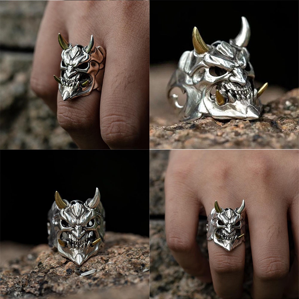 Nhẫn Hở Hợp Kim Hình Mặt Nạ Đầu Lâu Cá Tính Cho Nam