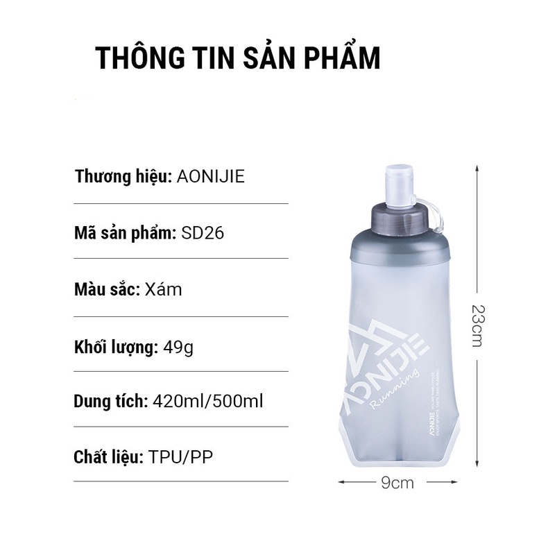 Bình nước dẻo Aonijie Soft Flask SD26 (500ml)
