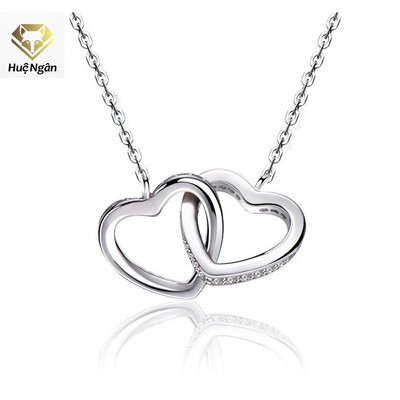 Dây chuyền bạc Ý 925 Huệ Ngân - Tim xinh đính đá PP1235