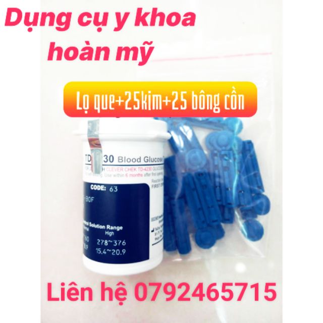 Que thử đường huyết Clever Check  kèm kim và bông cồn