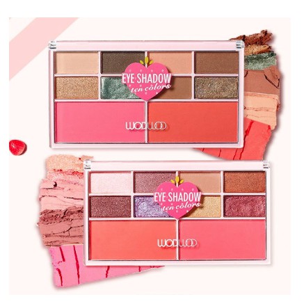 Bảng phấn mắt má tạo khối đa năng Wodwod Eyeshadow Ten Colors 10 ô