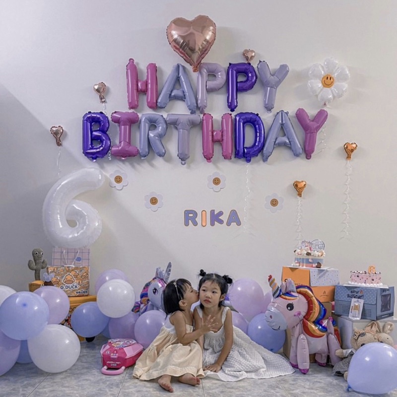 Trang trí sinh nhật cho bé gái thích ngựa pony, unicorn, kỳ lân, kitty