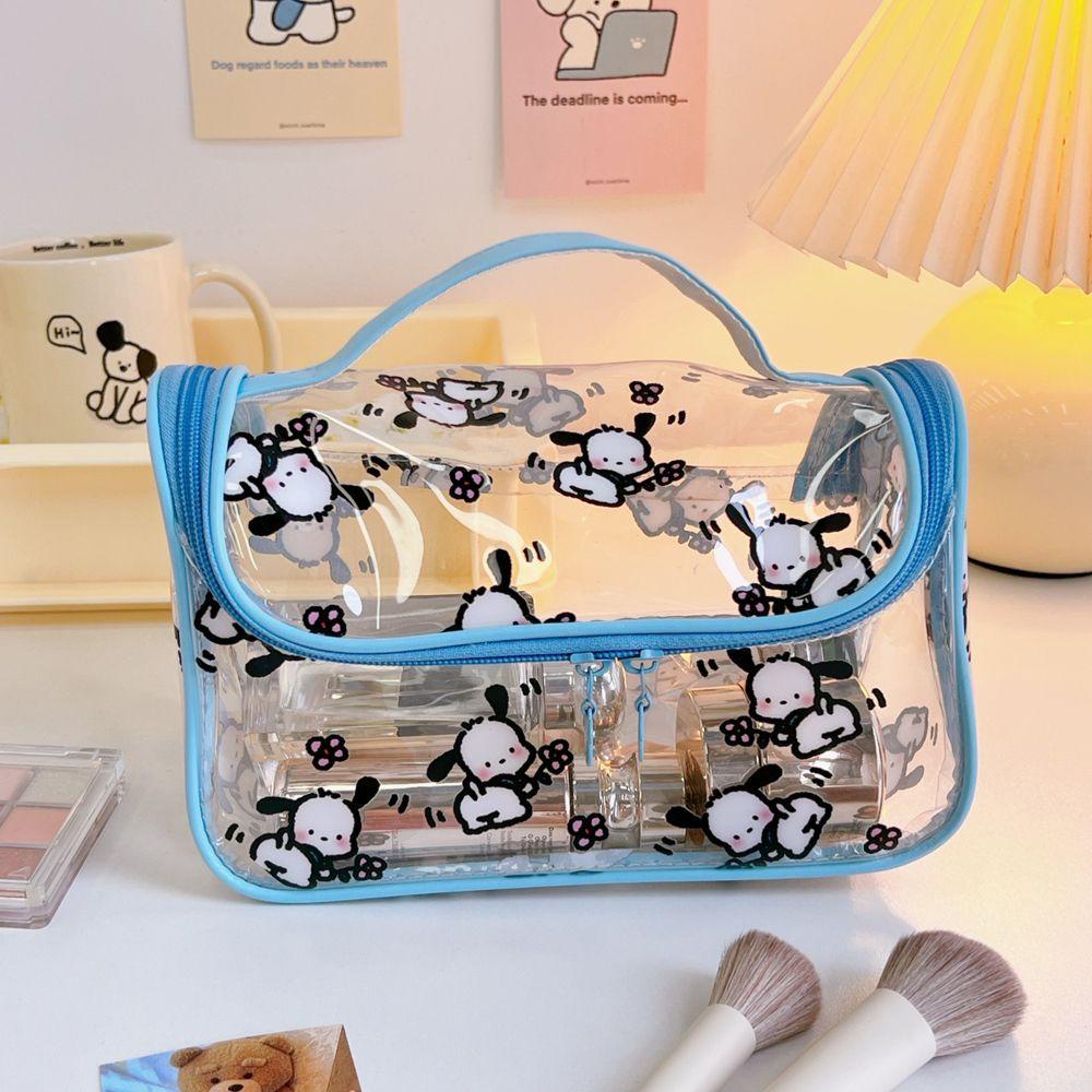 OCEANMAP Túi Đựng Mỹ Phẩm Bằng PVC Trong Suốt Chống Nước Sức Chứa Lớn Có Khóa Kéo In Họa Tiết Thời Trang Cho Nữ