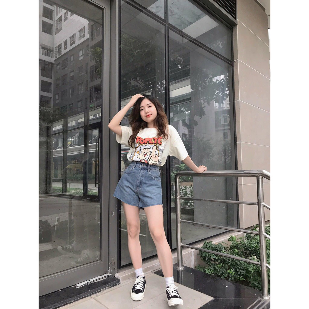 Quần jean shorts xanh đậm RAW JEAN SHORTS DARK BLUE