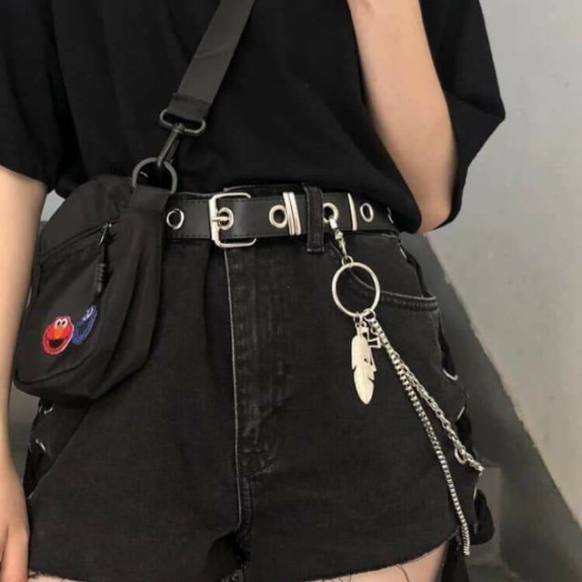 Thắt lưng belt chain lỗ belt chain khoen 2 xích Cute Phô Mai Que[ Xưởng Sản Xuất ]