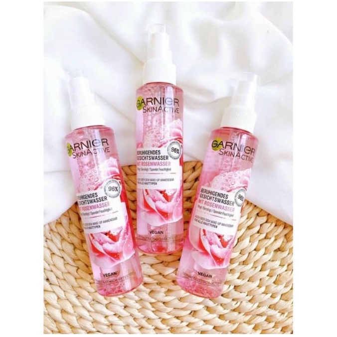 Nước hoa hồng Garnier Skin Active dạng xịt 130ml, toner cho cả da nhạy cảm - Shop Viloet