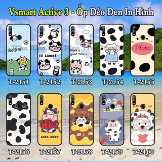 Ốp lưng Vsmart Active 3 dẻo đen in hình Bò Sữa