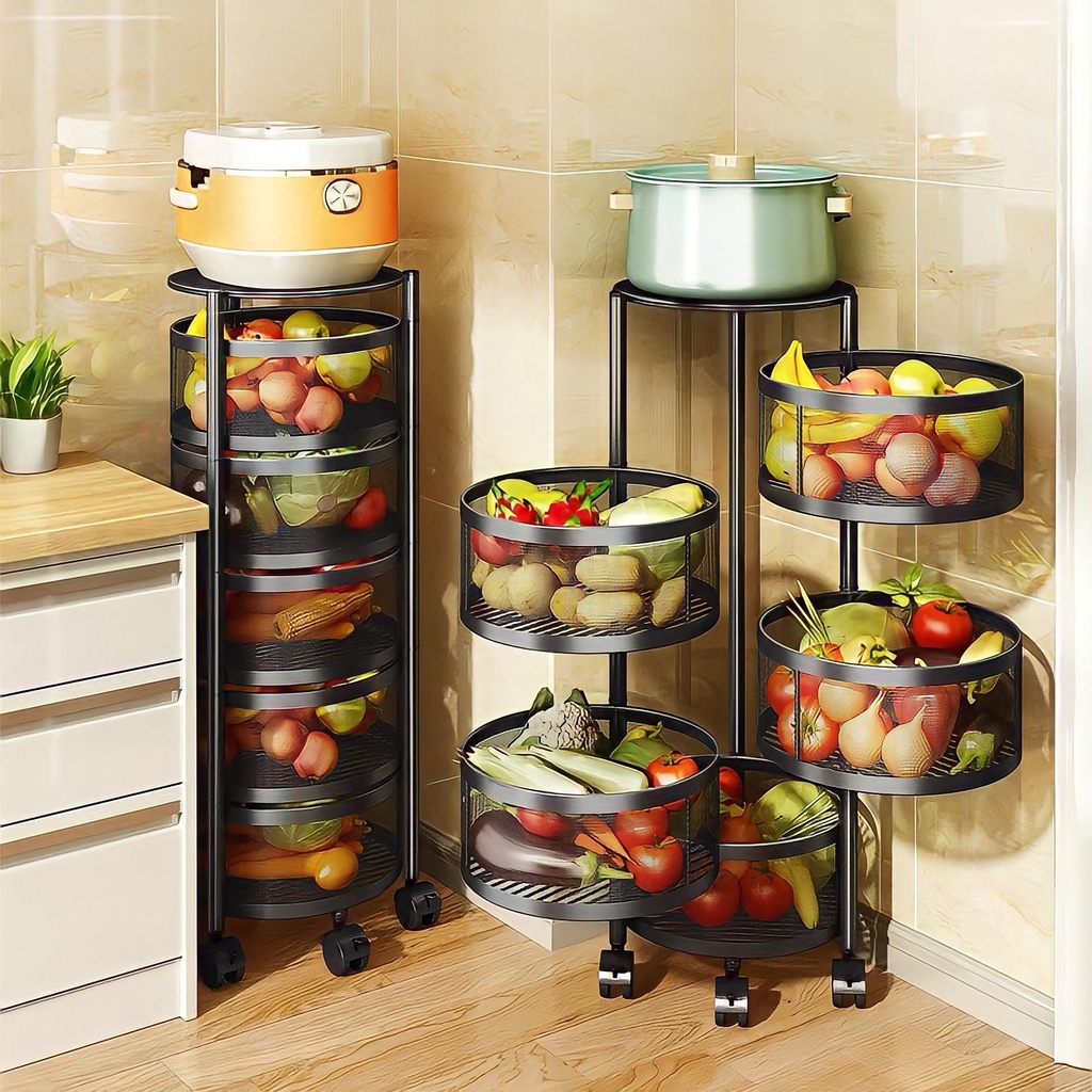 KỆ ĐA NĂNG đựng rau củ quả và đồ gia dụng, di chuyển xoay 360*, dễ dàng lắp đặt, chất liệu thép không gỉ !