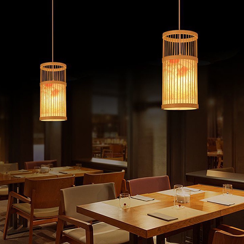 IKEE Phòng Ngủ BàN ĂN ĐèN Thả Trang Trí Đèn Chùm ĐèN Treo Trần ĐèN Thả TrầN ĐèN MâY Tre Led Phòng Khách GiảN Hiện Đại
