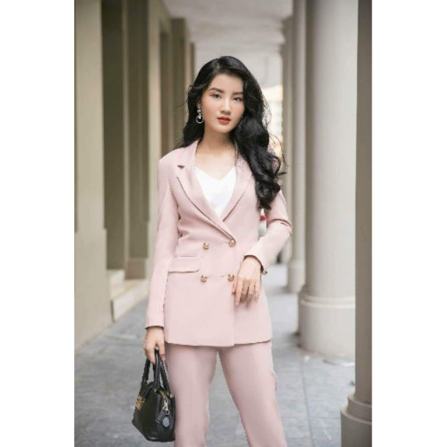Set vest cao cấp nút kiểu