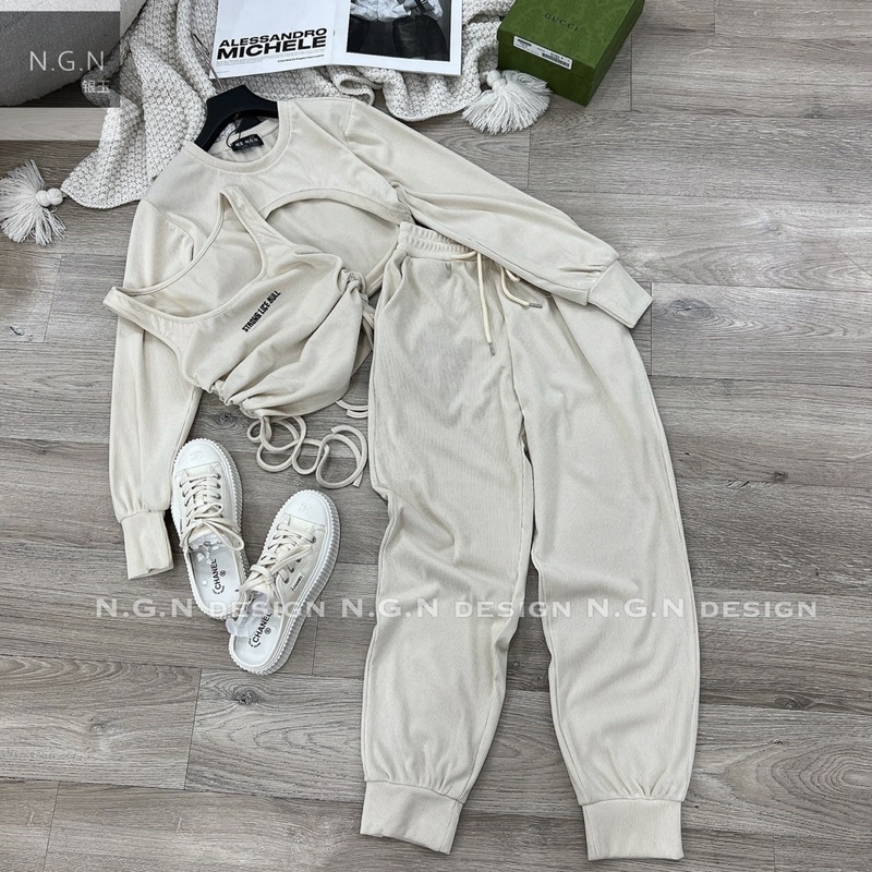 Sét thể thao dúm hông 3 chi tiết