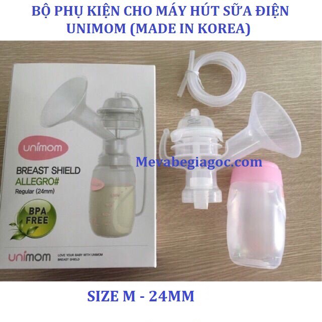 (Made in Korea) Bộ phụ kiện Size M (24MM) - Dùng được cho các máy hút sữa UNIMOM K-POP KPOP, ALLEGRO, FORTE, MINUET