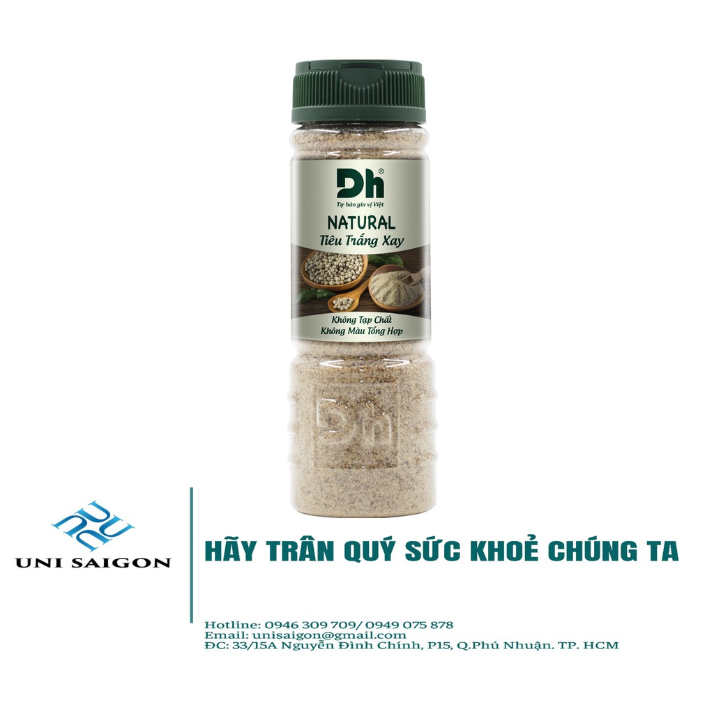 Hũ Natural Tiêu Trắng Xay - Thương hiệu DH Foods