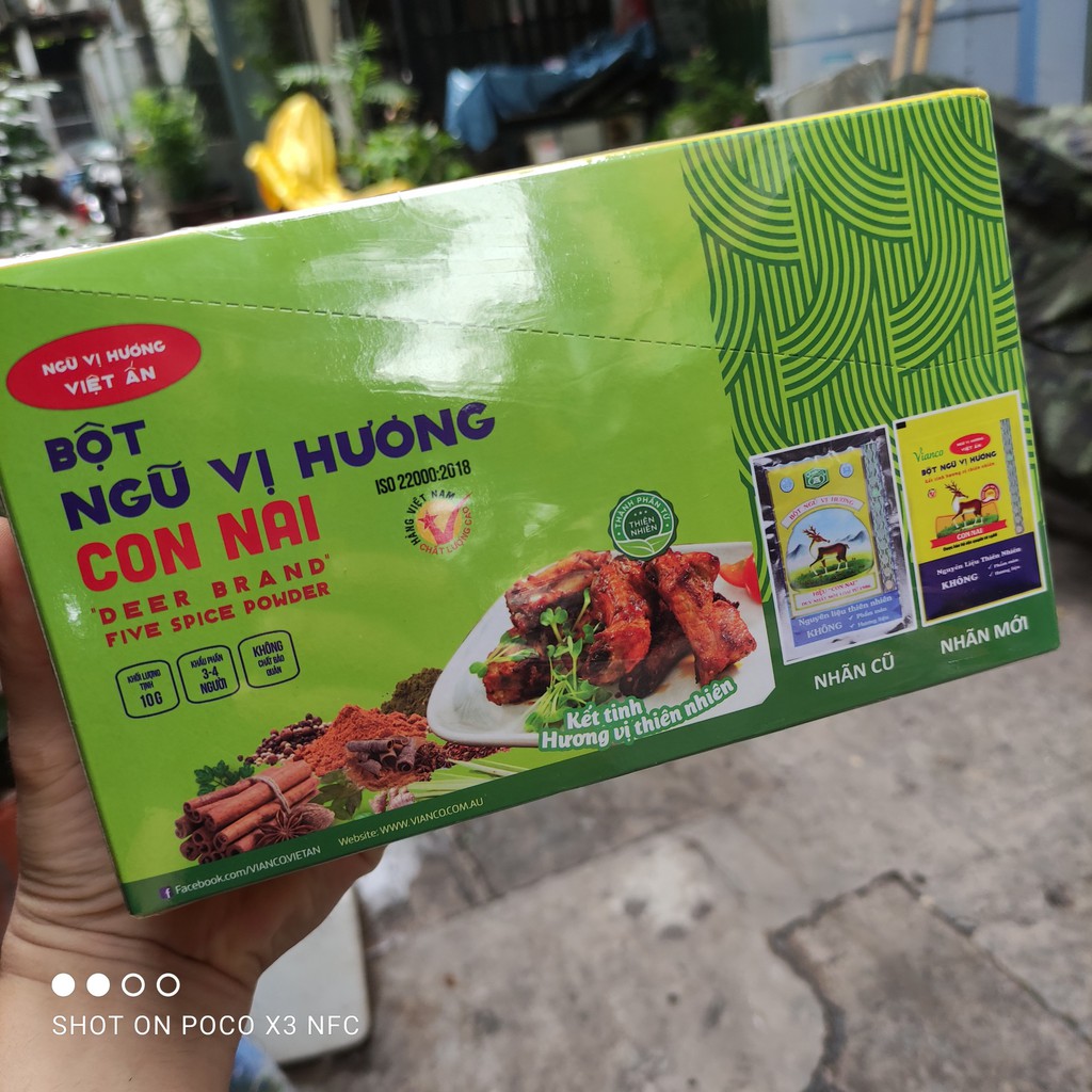 bột ngũ vị hương Vị Ấn 10g 1 gói (hiệu con nai gia tuyền 1986, loại xịn)