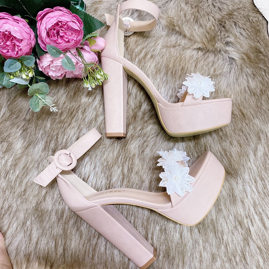 GIÀY CƯỚI ĐÚP 13CM HOA NGỌC CAO CẤP