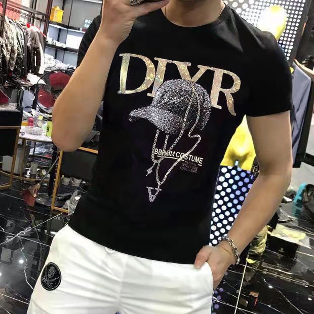 Áo Thun Tay Ngắn Cổ Tròn Dáng Ôm Phong Cách Hàn Quốc Thời Trang Cho Nam