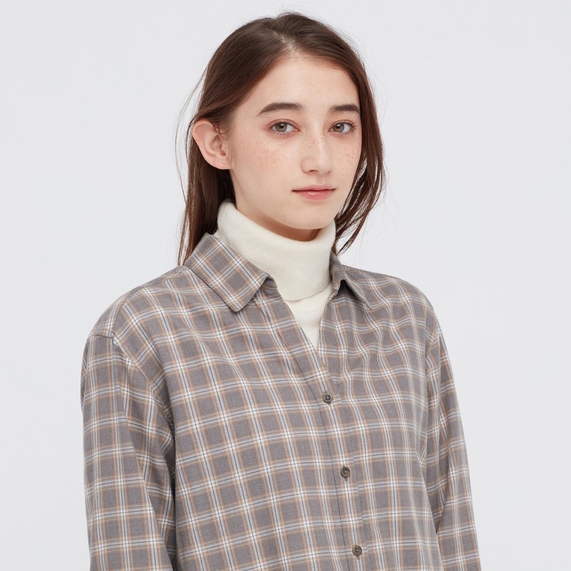 Áo sơ mi kẻ caro nữ dòng Flannel thời trang, năng động của UNIQLO