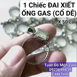 Combo X 50 chiếc Đai xiết cổ dê inox độ xiết từ 8-16mm