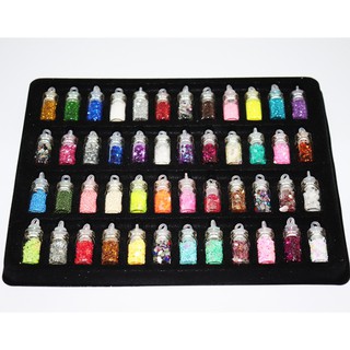 48 lọ kim tuyến và hạt lấp lánh trang trí resin