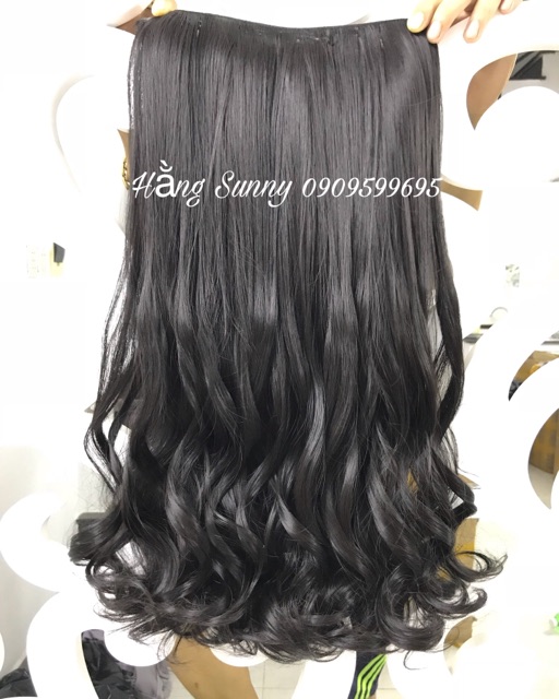 Tóc Giả Kẹp chữ U xoăn dài 60cm- Hình Chụp thật