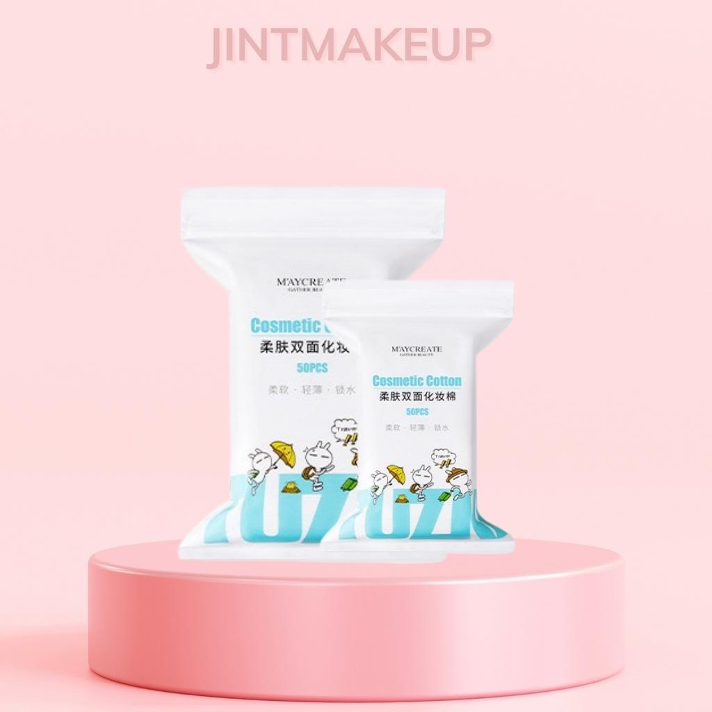 Miếng bông tẩy Trang MAYCREAT mỏng nhẹ bông tẩy trang JINT