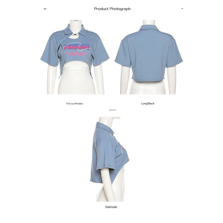 Áo Thun Croptop Tay Ngắn Dáng Rộng Màu Sắc Trơn Thời Trang Mùa Hè Dành Cho Nữ
