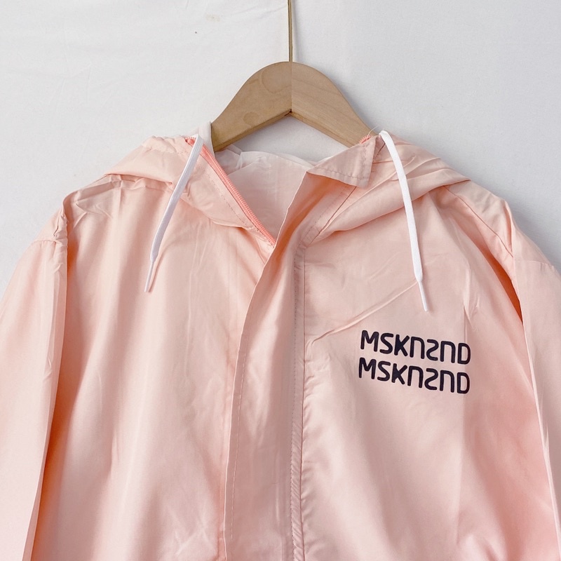 Áo khoác nữ chất dù, áo khoác gió form rộng unisex 2 lớp siêu dày đẹp in chữ mskn