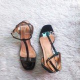 Giày cao gót sandal 5 phân quai bản quay trong dây nối gót