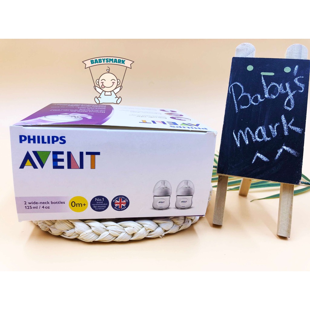 [Sản xuất tại Anh] Bình sữa chống đầy hơi Avent Natural 125ml 260ml [Hàng xách tay Úc-bill đầy đủ]