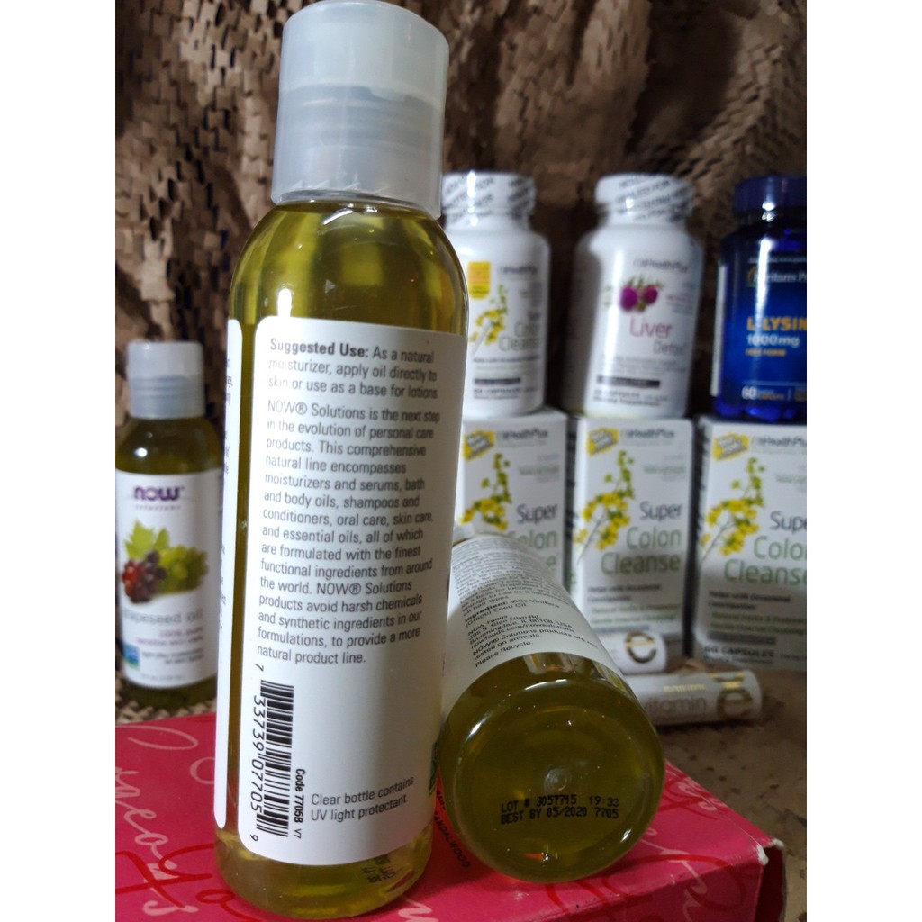 Dầu Hạt Nho làm sáng da, dưỡng ẩm, NOW Solutions Grapeseed Oil 118ml | BigBuy360 - bigbuy360.vn