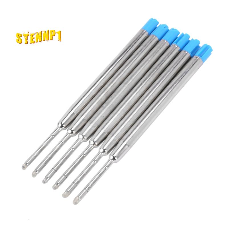 6 ballpoint pen refills 10 cm blue large refill refills