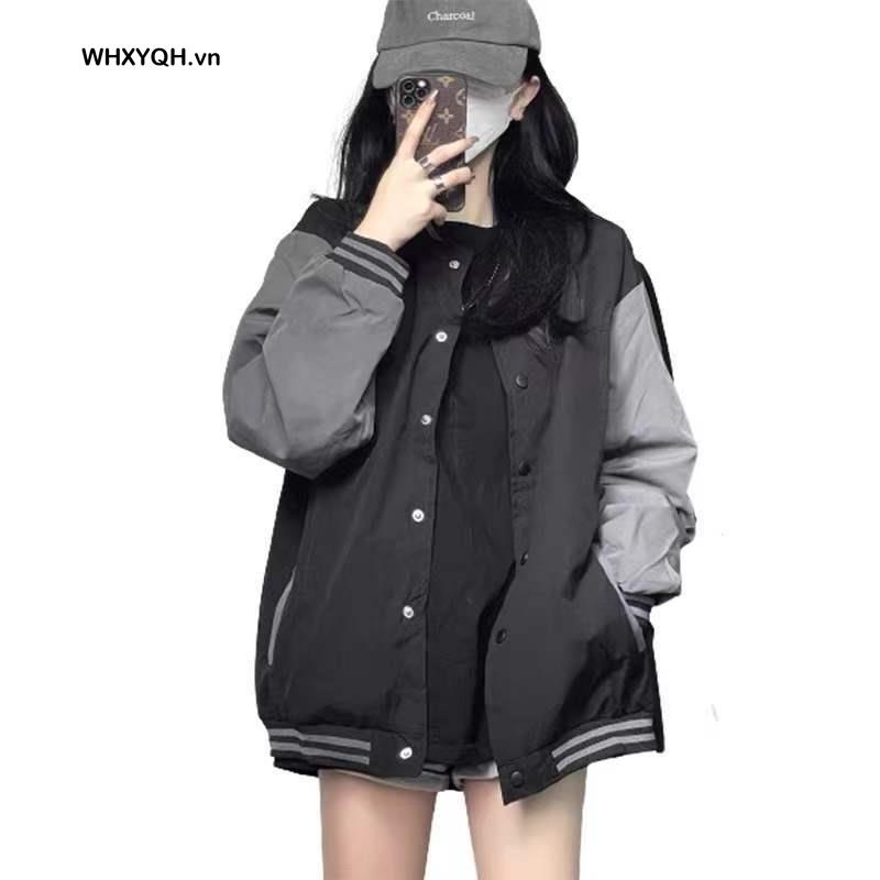 freeship Áo Khoác Bóng Chày Form Rộng Kiểu Dáng Mới KM FASHON