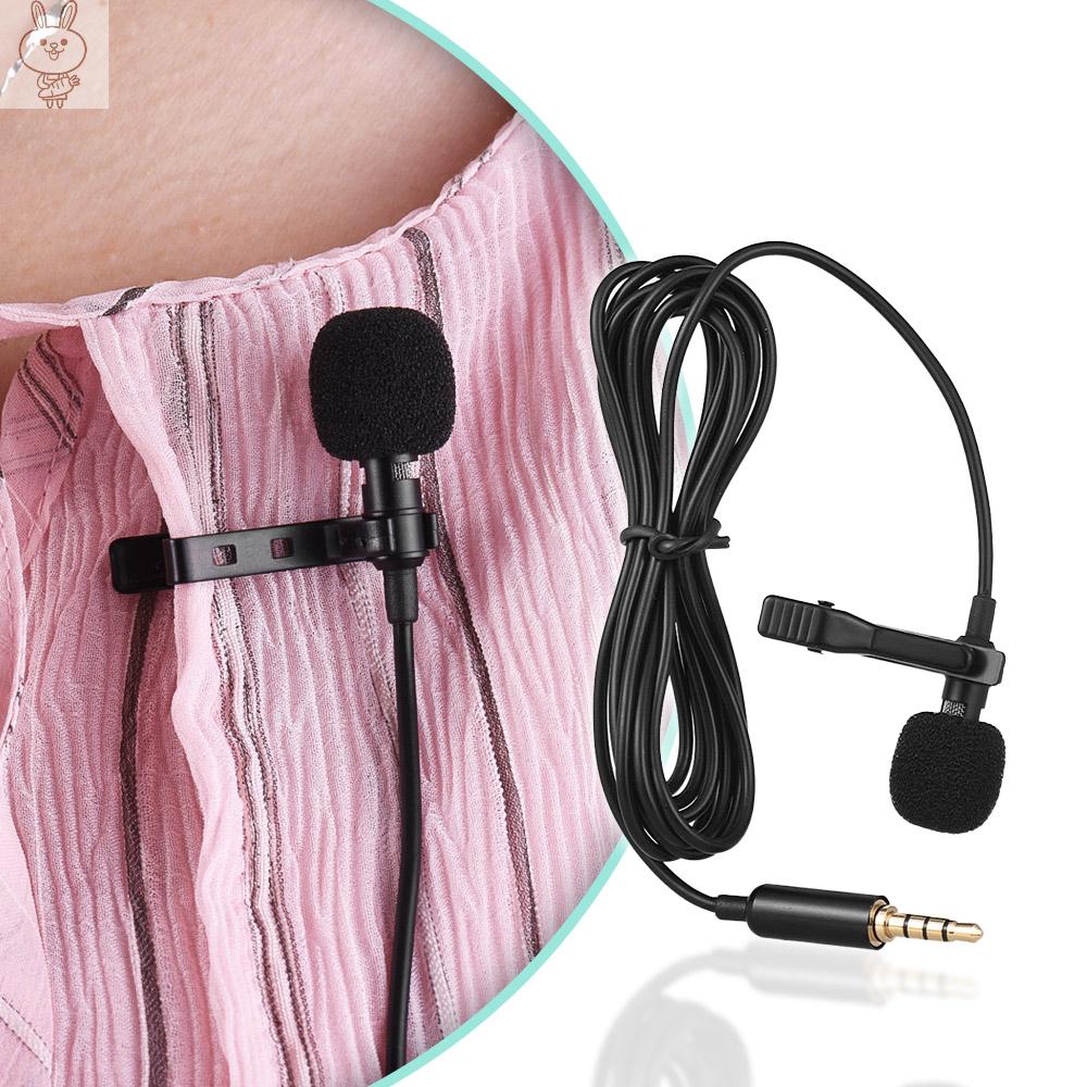 Only♥Mini Portable Clip-on Lapel Lavalier Condenser Mic Wired Microphone Compatible with  iPad Android Smartphone DSLR Camera Computer PC Laptop