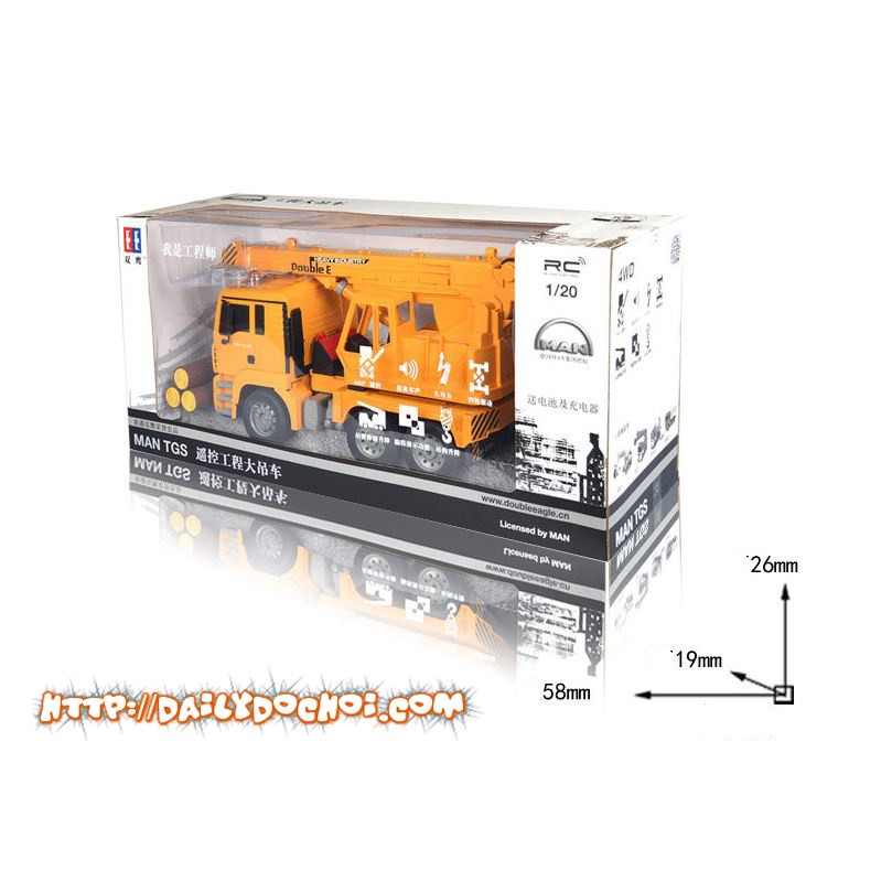 Xe cẩu điều khiển từ xa chính hãng Double Eagle E516-003 tỉ lệ 1:20 xoay 360 độ