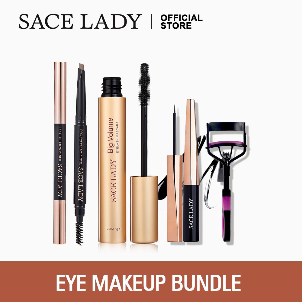 Bộ Mascara + Bút Kẻ Mắt + Bút Kẻ Lông Mày + Dụng Cụ Bấm Mi SACE LADY Chống Thấm Nước Lâu Trôi Hiệu Quả | BigBuy360 - bigbuy360.vn
