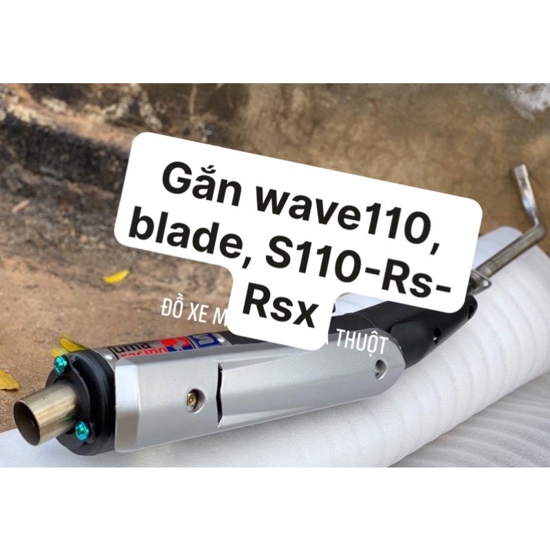 Pô Uma V4 Inox Gắn Wave110 Đời Mới, Wave S-RS-RSX Tặng Kèm Ốp Spark