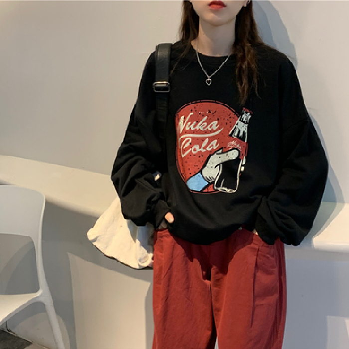 Áo Nỉ Nữ Dài Tay Cổ Tròn Thời Trang Hàn | BigBuy360 - bigbuy360.vn