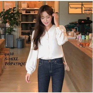 TOP375 ÁO SƠ MI VOAN LỤA CỔ TIM
