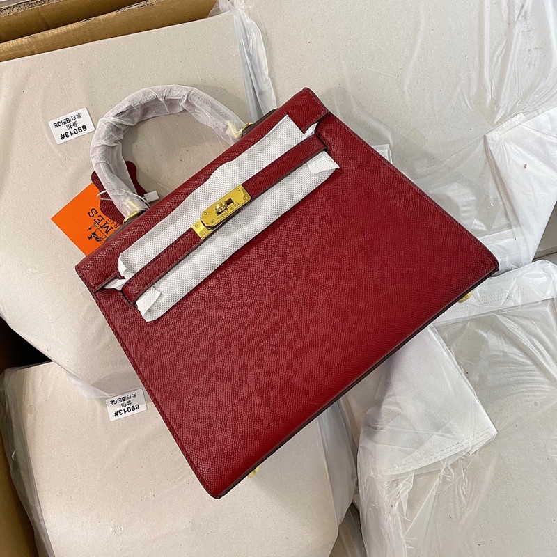 túi chữ H tag vàng size 25 da trơn kèm phụ kiện đầy đủ 2225#