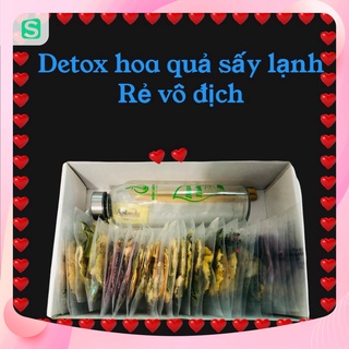 28 gói Trà Detox hoa quả sấy lạnh+hộp đựng+bình thủy tinh cao cấp 500ml